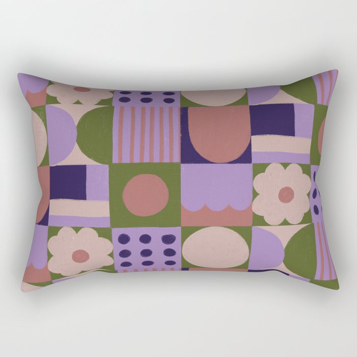 Violet tiles Rectangular Pillow Gallery Image 1