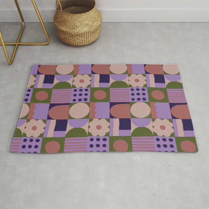 Violet tiles Rug Gallery Image 1