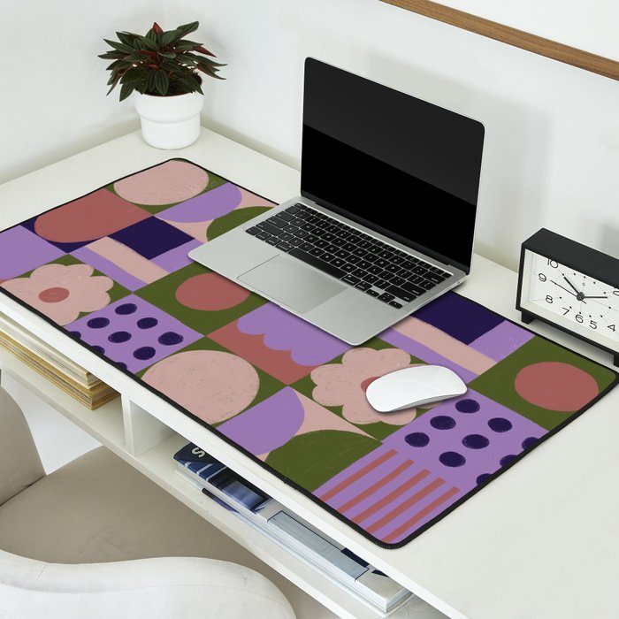 Violet tiles Desk Mat Gallery Image 2