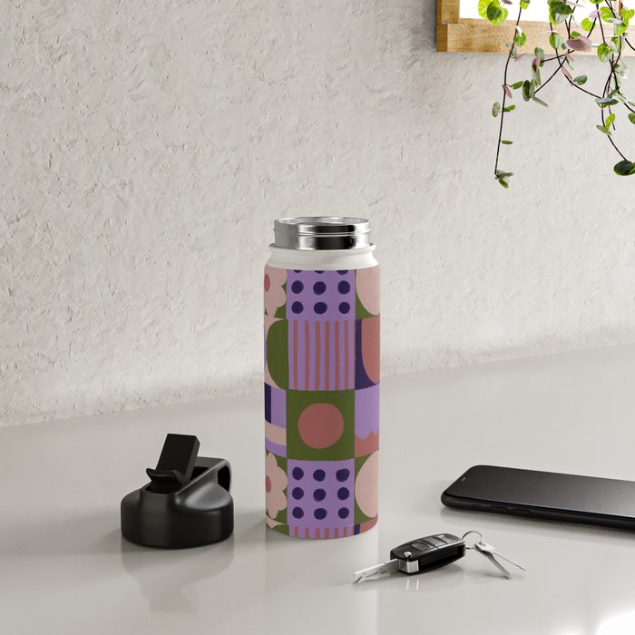 Violet tiles Water Bottle Gallery Image 4