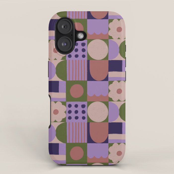 Violet tiles iPhone Case Gallery Image 1