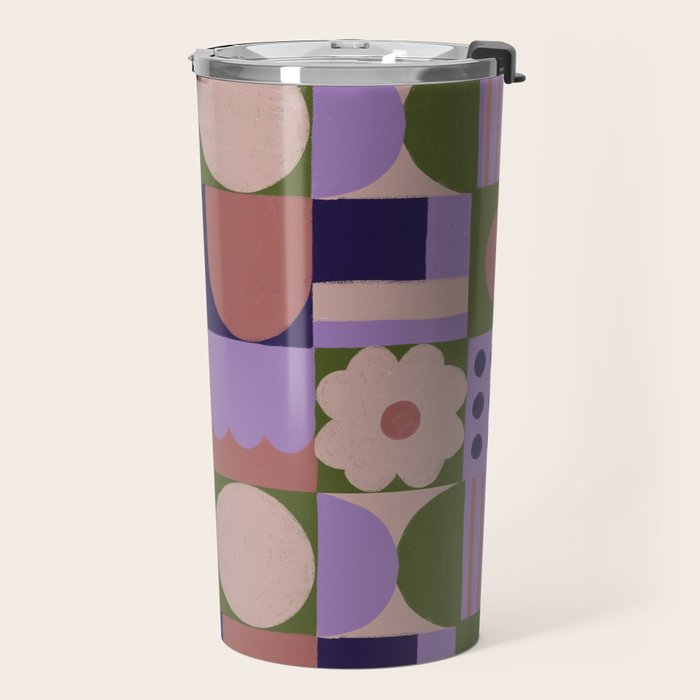 Violet tiles Travel Mug Gallery Image 2