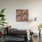 Violet tiles Wood Wall Art Gallery Image 2