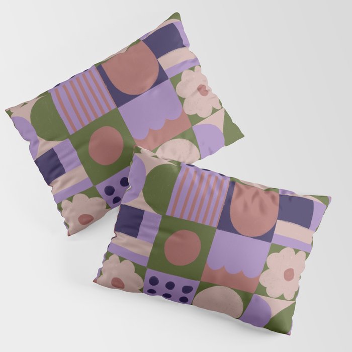 Violet tiles Pillow Sham Gallery Image 1