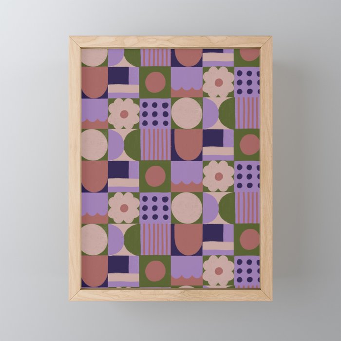 Violet tiles Mini Art Print Gallery Image 1