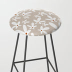 Quirky Florals in Beige, Terracotta and White Stool Gallery Image 2