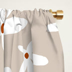 Quirky Florals in Beige, Terracotta and White Window Curtain Gallery Image 2