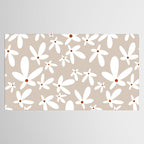 Quirky Florals in Beige, Terracotta and White Tablecloth Gallery Image 2