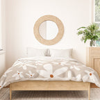 Quirky Florals in Beige, Terracotta and White Duvet Cover Gallery Image 3