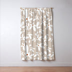 Quirky Florals in Beige, Terracotta and White Window Curtain Gallery Image 3
