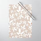 Quirky Florals in Beige, Terracotta and White Wrapping Paper Gallery Image 1
