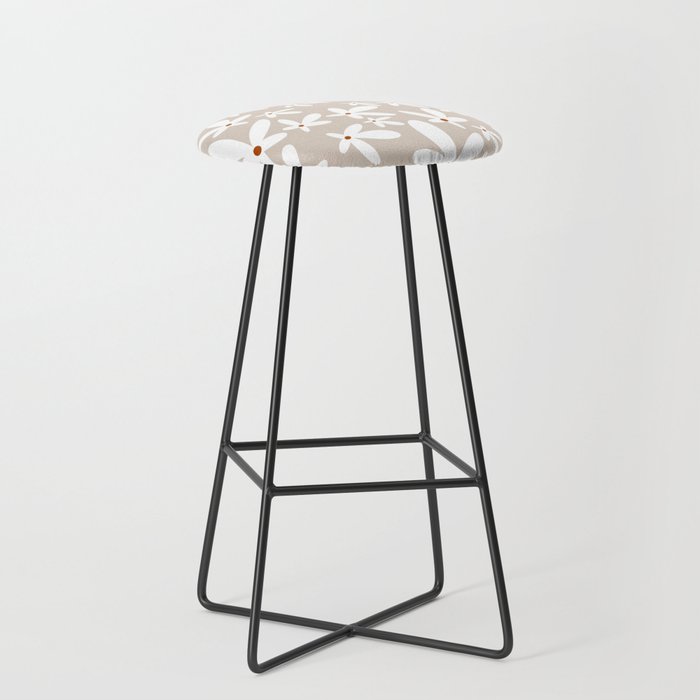 Quirky Florals in Beige, Terracotta and White Stool Gallery Image 1