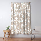 Quirky Florals in Beige, Terracotta and White Window Curtain Gallery Image 5