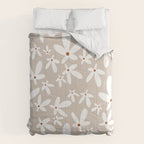 Quirky Florals in Beige, Terracotta and White Comforter Gallery Image 6