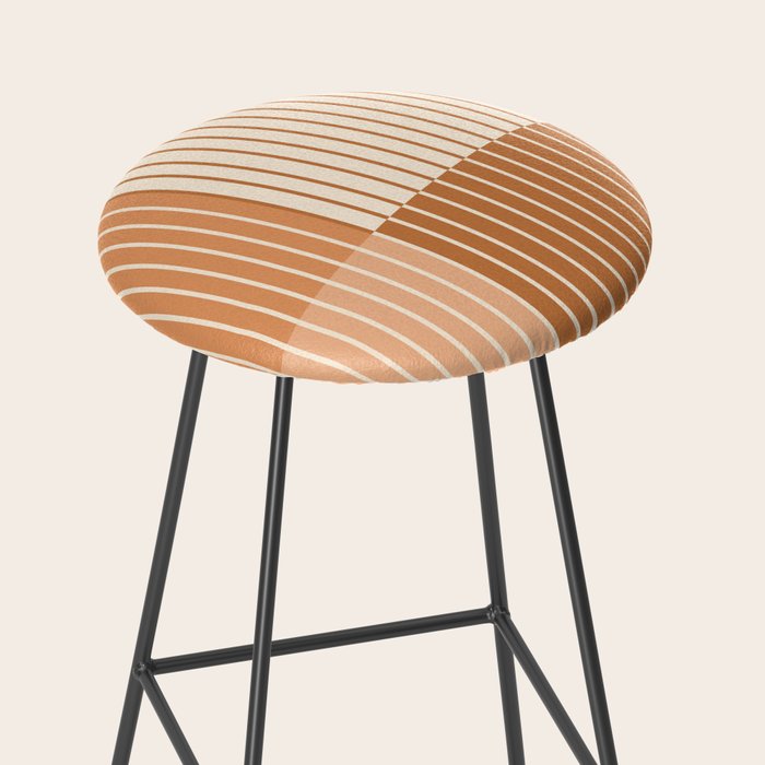 Color Block Line Abstract LXXIX Pantone Peach Fuzz Stool Gallery Image 2