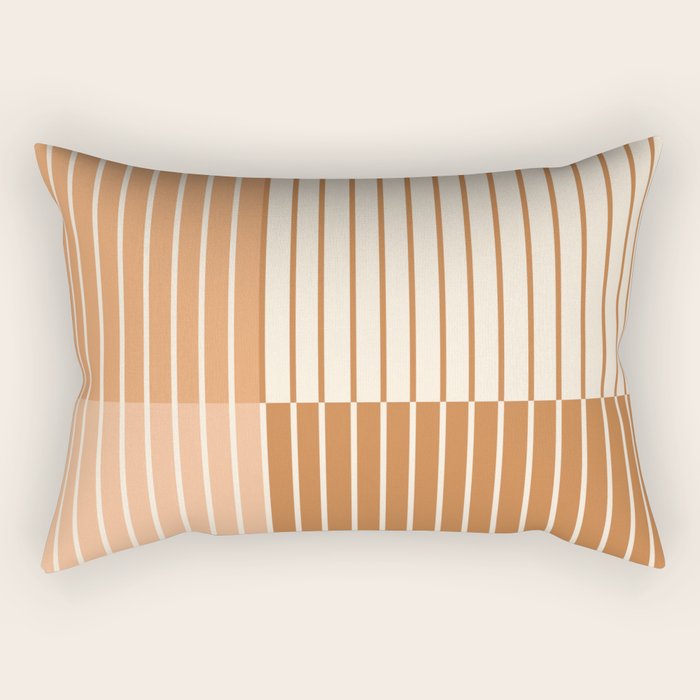 Color Block Line Abstract LXXIX Pantone Peach Fuzz Rectangular Pillow Gallery Image 1