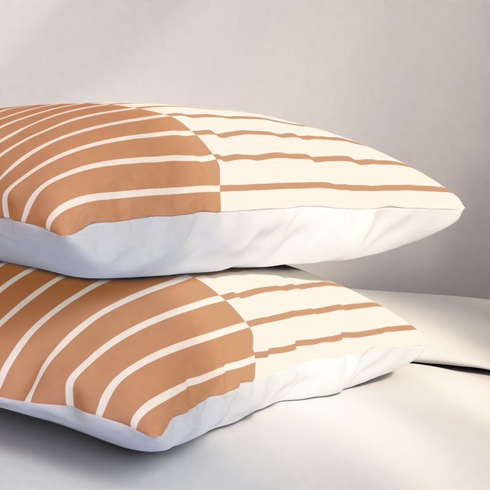 Color Block Line Abstract LXXIX Pantone Peach Fuzz Pillow Sham Gallery Image 3