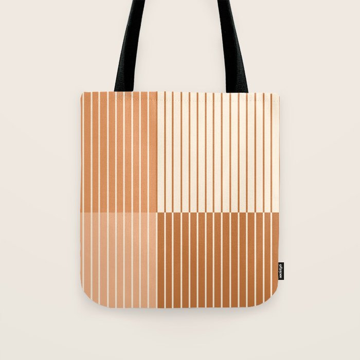 Color Block Line Abstract LXXIX Pantone Peach Fuzz Tote Bag Gallery Image 1
