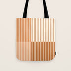 Color Block Line Abstract LXXIX Pantone Peach Fuzz Tote Bag Gallery Image 1