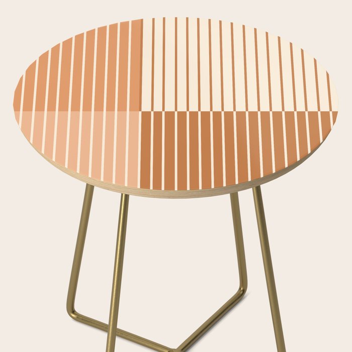 Color Block Line Abstract LXXIX Pantone Peach Fuzz Side Table Gallery Image 2