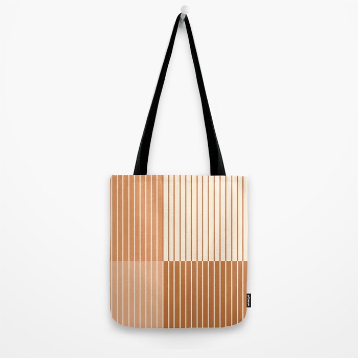 Color Block Line Abstract LXXIX Pantone Peach Fuzz Tote Bag Gallery Image 2
