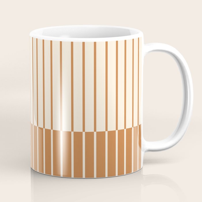 Color Block Line Abstract LXXIX Pantone Peach Fuzz Coffee Mug Gallery Image 1