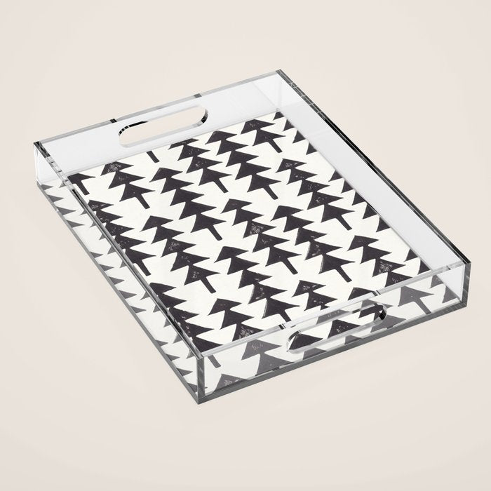 Linocut Forest Acrylic Tray Gallery Image 1