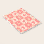 Mid Century Modern Atomic Stars Retro Checkered Starburst Pattern in Blush Pink Tones Notebook Gallery Image 3