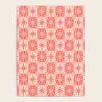 Mid Century Modern Atomic Stars Retro Checkered Starburst Pattern in Blush Pink Tones Poster Gallery Image 4