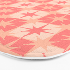 Mid Century Modern Atomic Stars Retro Checkered Starburst Pattern in Blush Pink Tones Bath Mat Gallery Image 3