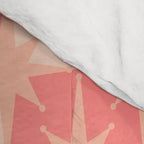 Mid Century Modern Atomic Stars Retro Checkered Starburst Pattern in Blush Pink Tones Comforter Gallery Image 4