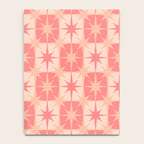 Mid Century Modern Atomic Stars Retro Checkered Starburst Pattern in Blush Pink Tones Notebook Gallery Image 4