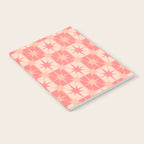 Mid Century Modern Atomic Stars Retro Checkered Starburst Pattern in Blush Pink Tones Notebook Gallery Image 2