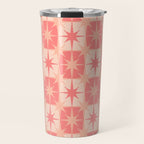 Mid Century Modern Atomic Stars Retro Checkered Starburst Pattern in Blush Pink Tones Travel Mug Gallery Image 1
