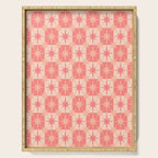 Mid Century Modern Atomic Stars Retro Checkered Starburst Pattern in Blush Pink Tones Serving Tray Gallery Image 1