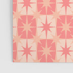Mid Century Modern Atomic Stars Retro Checkered Starburst Pattern in Blush Pink Tones Poster Gallery Image 3