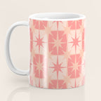 Mid Century Modern Atomic Stars Retro Checkered Starburst Pattern in Blush Pink Tones Coffee Mug Gallery Image 3