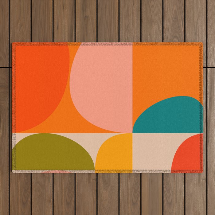 Bauhaus, geometric abstraction 3 Outdoor Rug Gallery Image 1