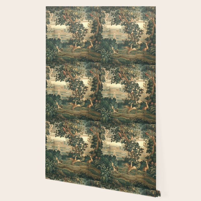 The Widow Guillaume Werniers Verdure Château & Garden Tapestry Wallpaper Gallery Image 2