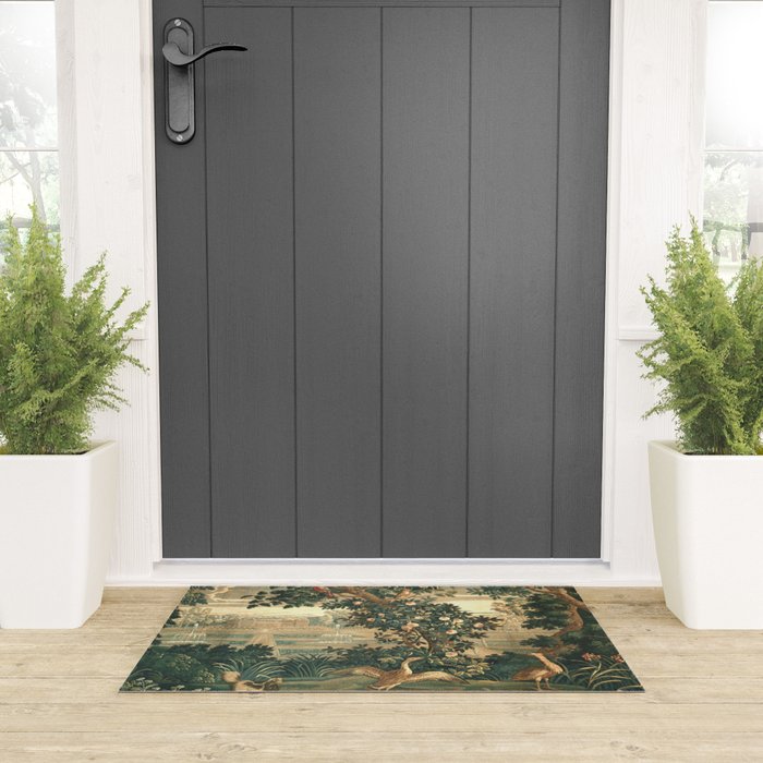 The Widow Guillaume Werniers Verdure Château & Garden Tapestry Welcome Mat Gallery Image 3