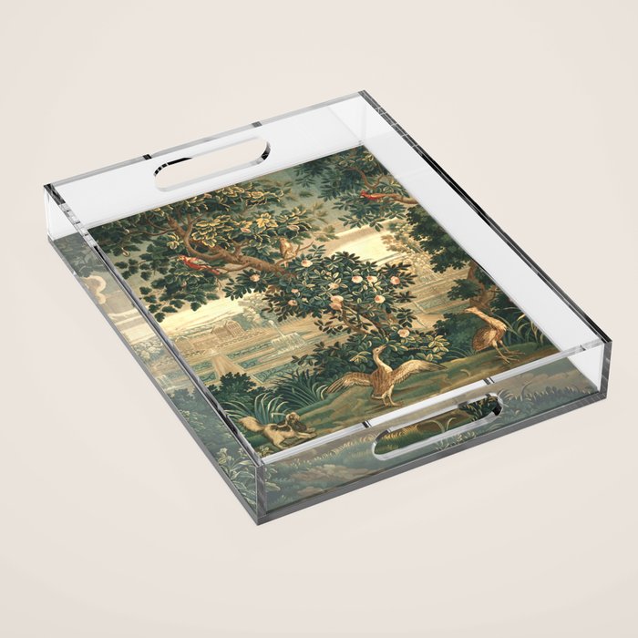 The Widow Guillaume Werniers Verdure Château & Garden Tapestry Acrylic Tray Gallery Image 1