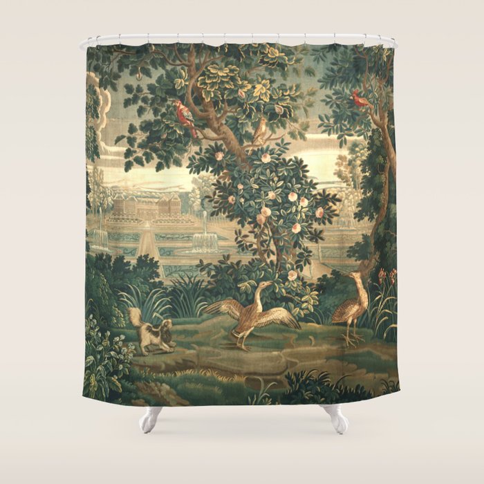 The Widow Guillaume Werniers Verdure Château & Garden Tapestry Shower Curtain Gallery Image 1