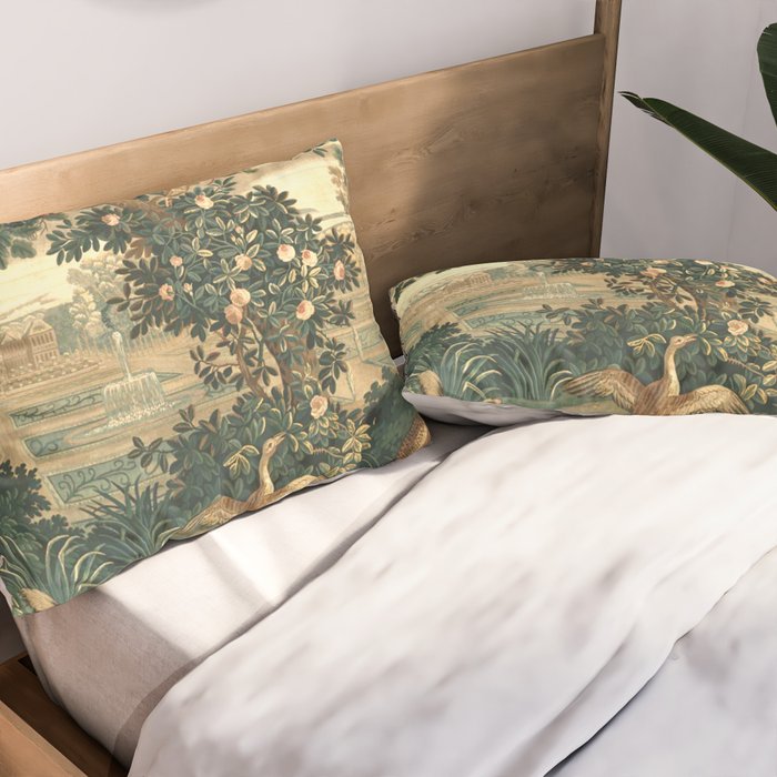 The Widow Guillaume Werniers Verdure Château & Garden Tapestry Pillow Sham Gallery Image 2
