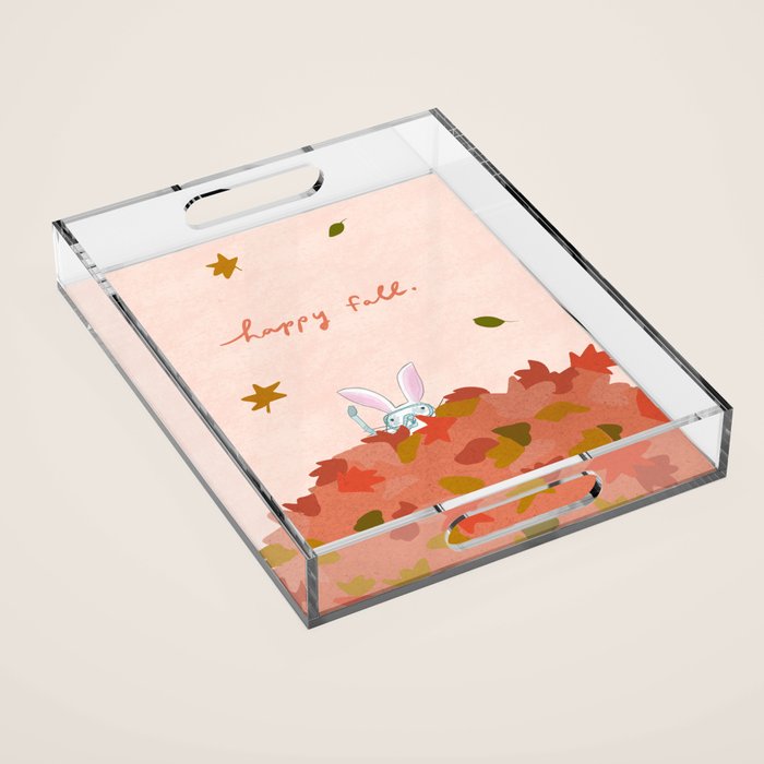 Happy Fall // Bunny in Snorkel Acrylic Tray Gallery Image 1