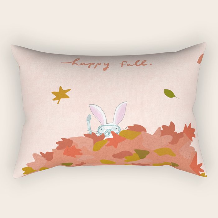 Happy Fall // Bunny in Snorkel Rectangular Pillow Gallery Image 1