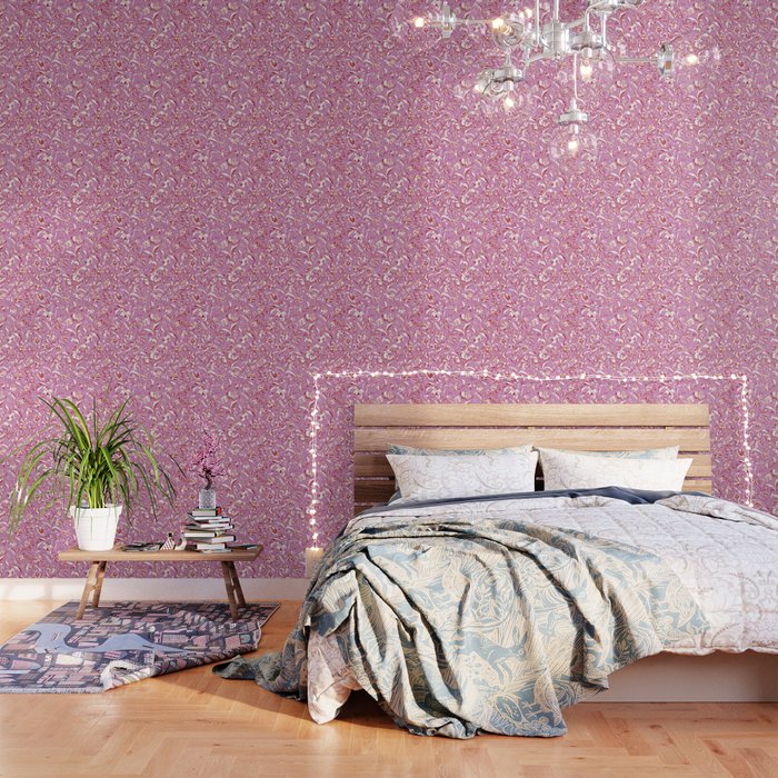 Painterly Florals - Red Orchid Wallpaper Gallery Image 3