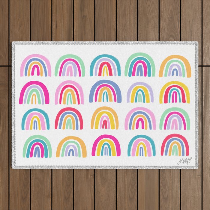 Colorful Rainbows Outdoor Rug Gallery Image 1