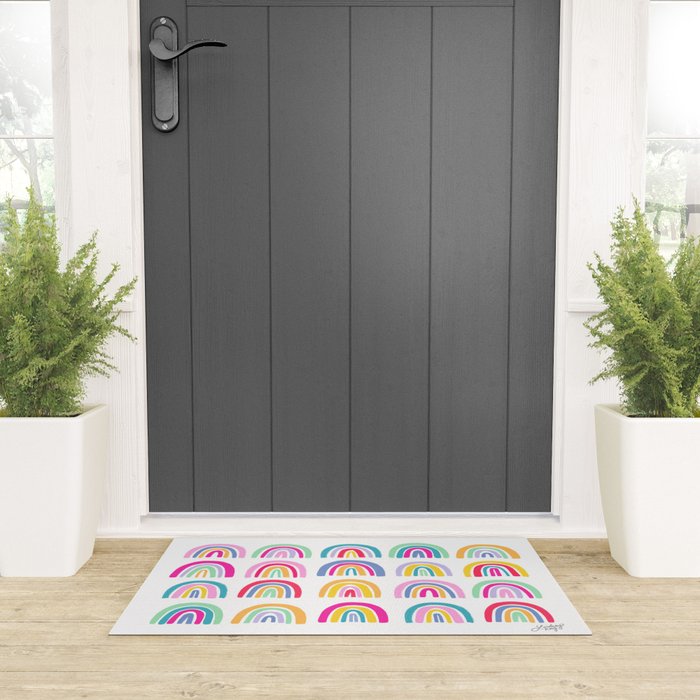 Colorful Rainbows Welcome Mat Gallery Image 3