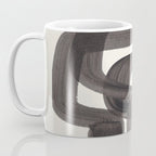 Black Ink Paint Brush Strokes Wiggles Mid Century Modern Coffee Mug Gallery Image 3