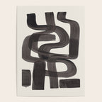 Black Ink Paint Brush Strokes Wiggles Mid Century Modern Poster Gallery Image 4